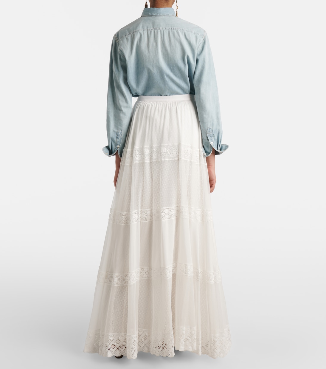 Falda larga Malti de algodón y seda | Ralph Lauren Collection