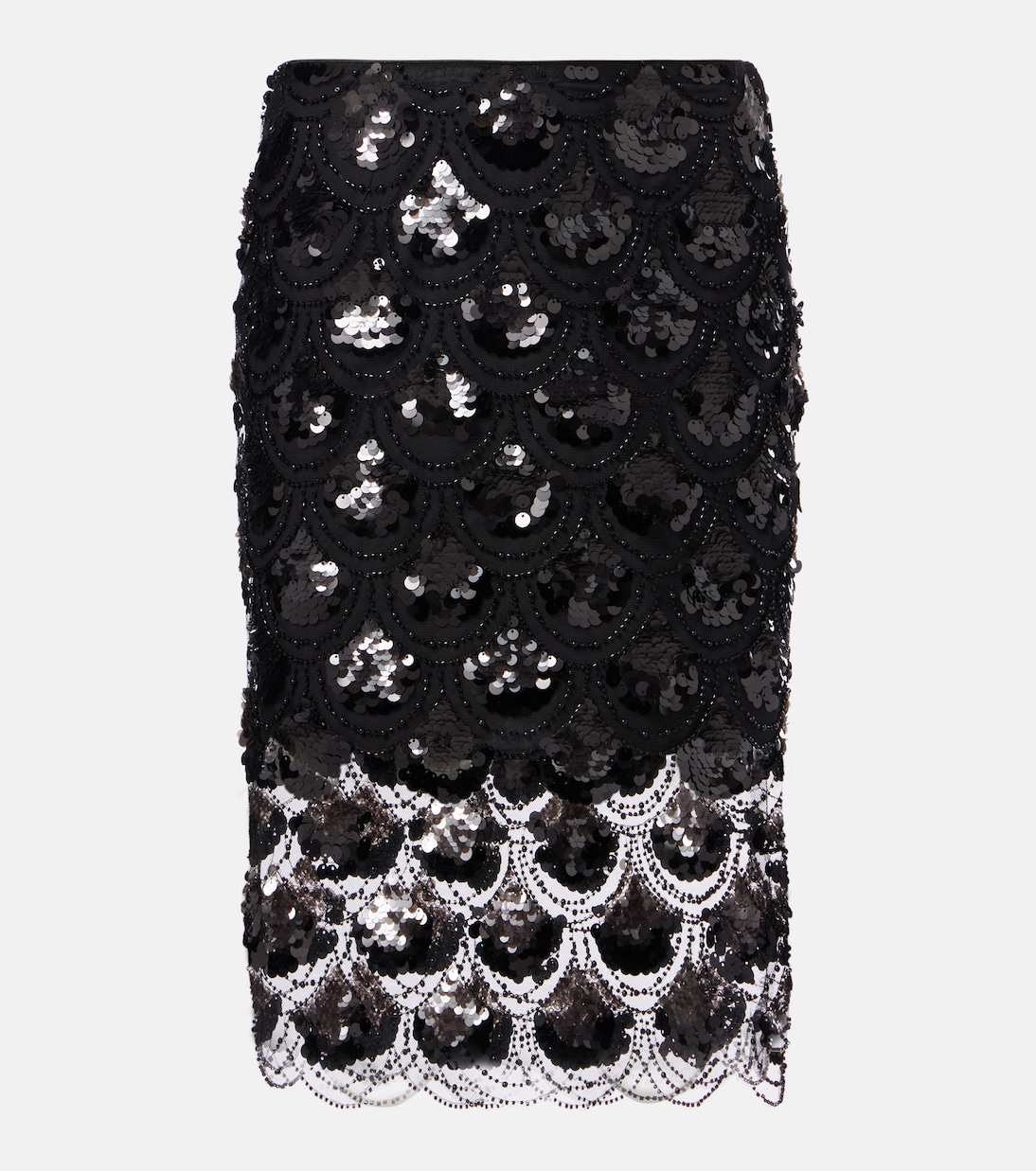 Sequined scalloped midi skirt | Rotate