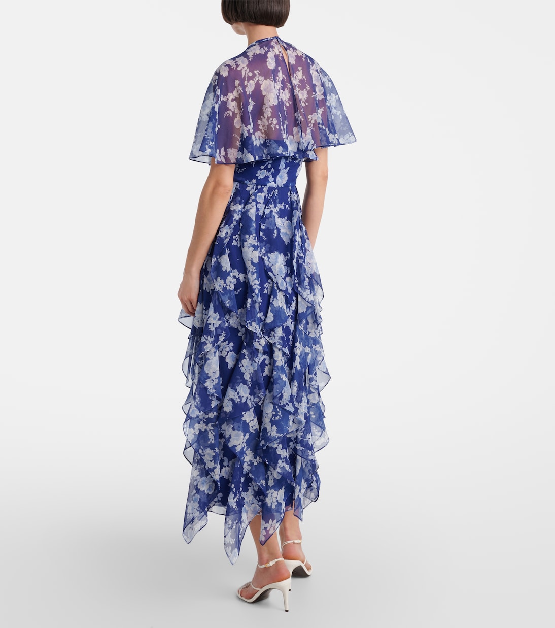 Abito midi in chiffon con stampa | Carolina Herrera