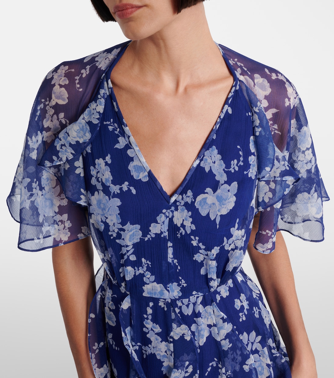 Abito midi in chiffon con stampa | Carolina Herrera
