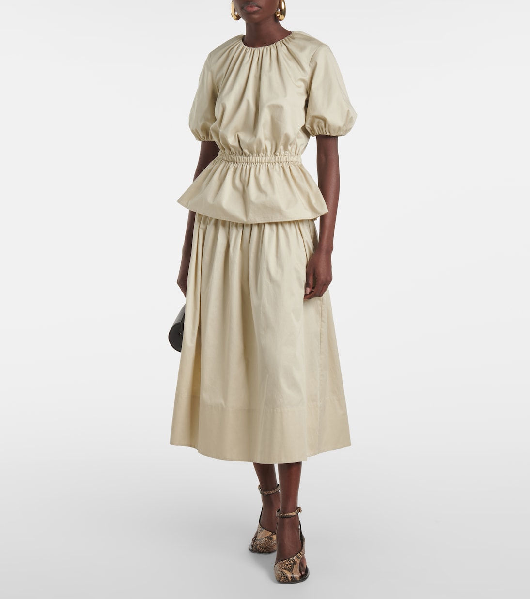 Leonie ruched midi skirt | Joseph