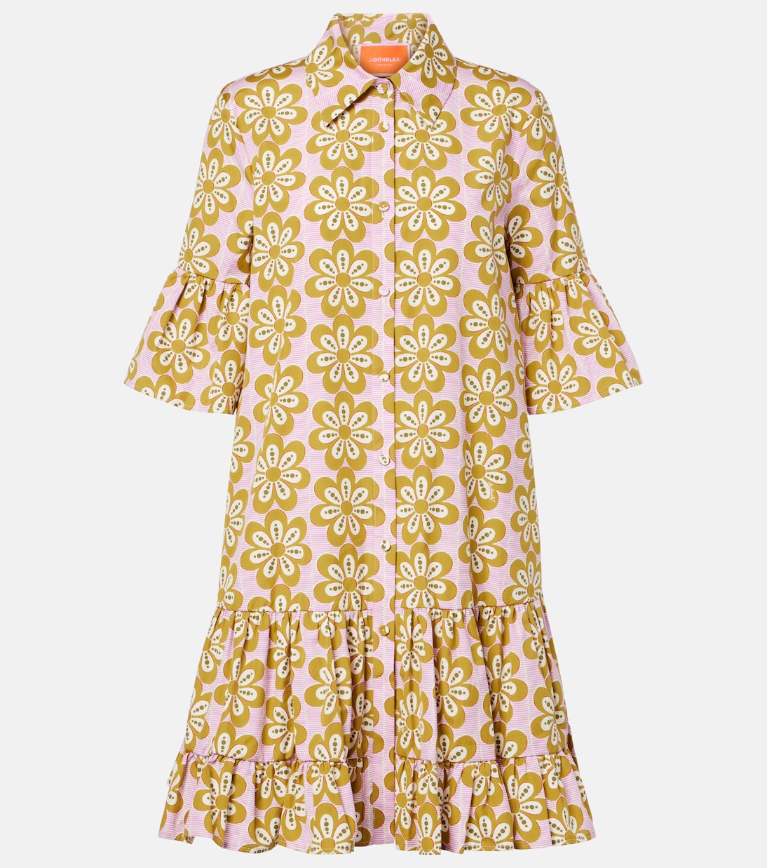 Choux floral cotton poplin shirt dress | La DoubleJ