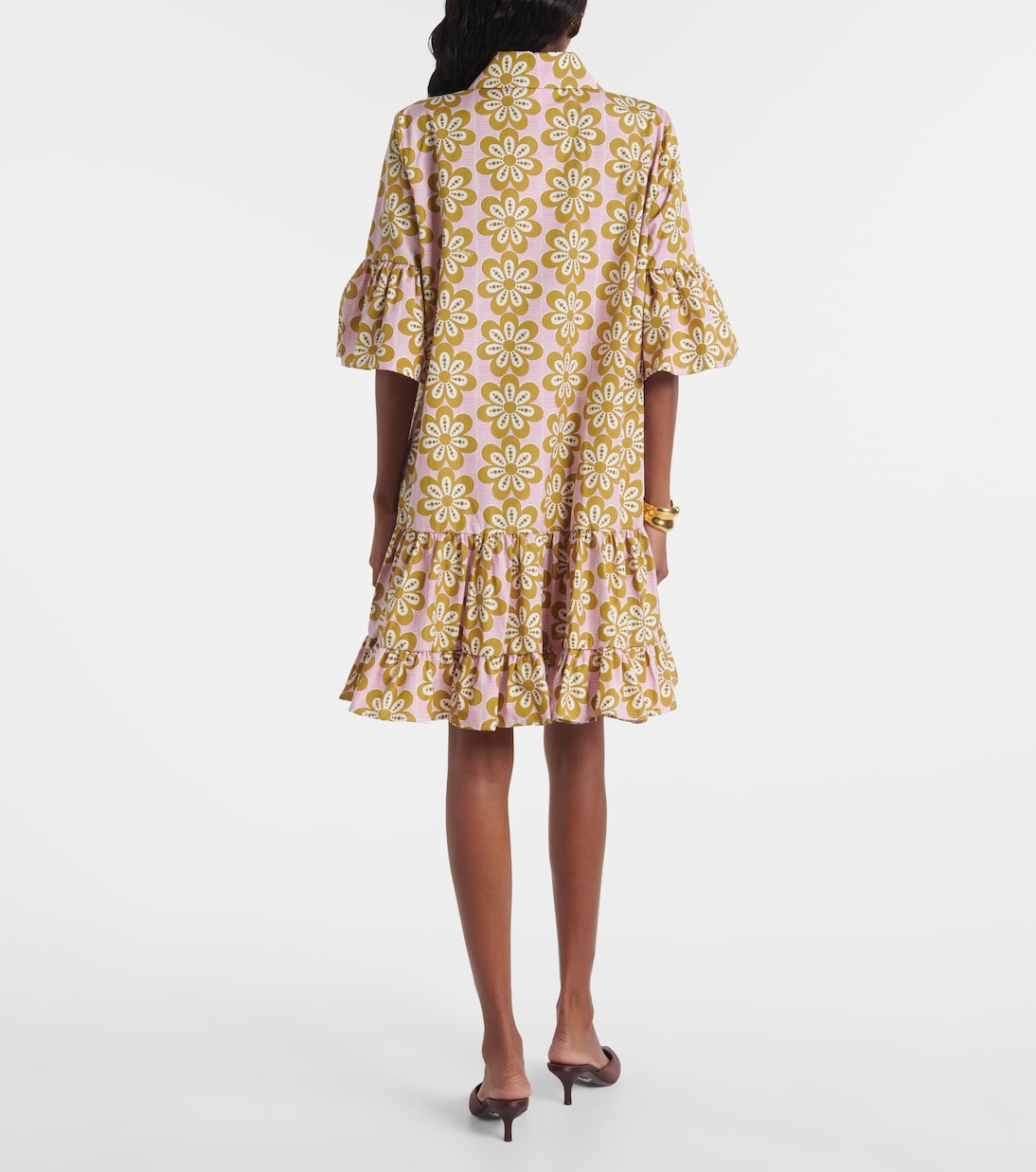 Choux floral cotton poplin shirt dress | La DoubleJ