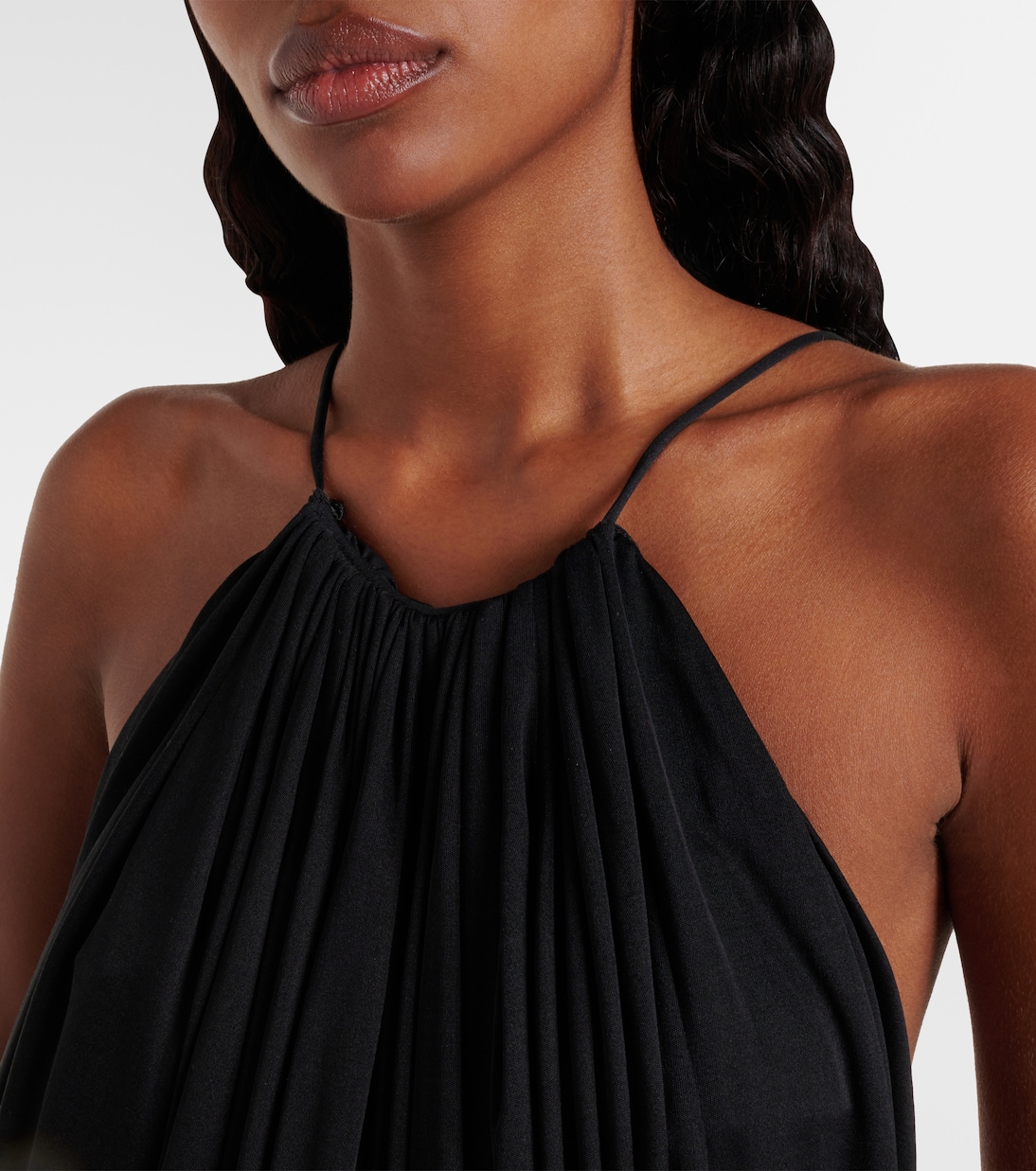Vestido midi de seda drapeado  | Loewe