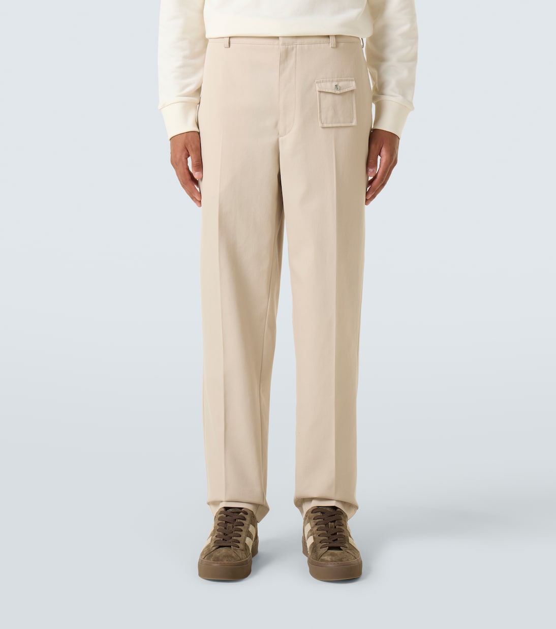 Pleated gabardine chinos | Moncler