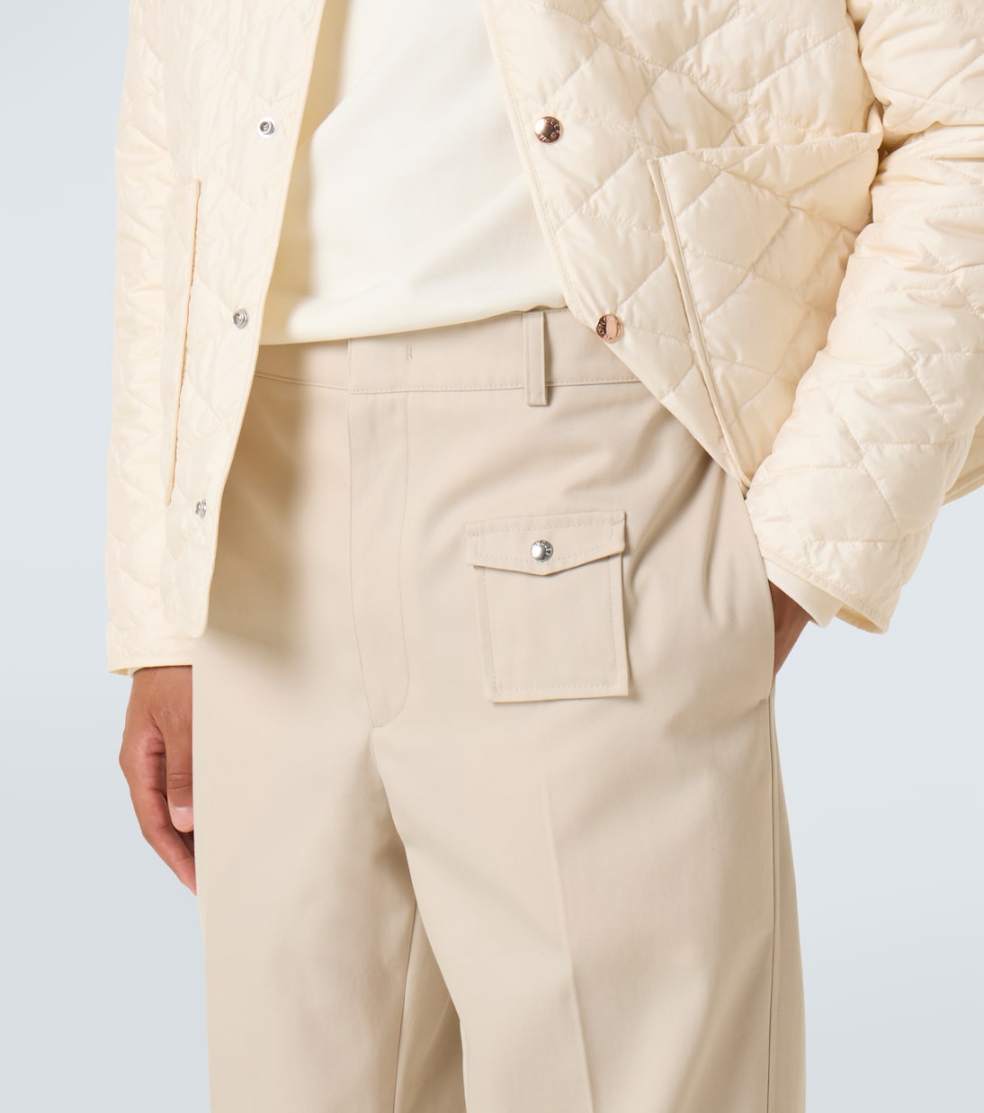 Pleated gabardine chinos | Moncler