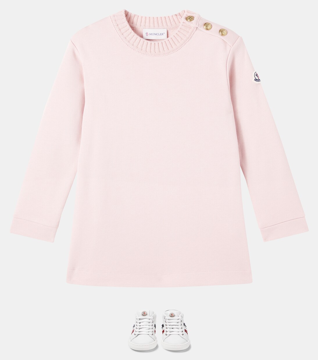 Vestido de algodón adornado | Moncler Enfant