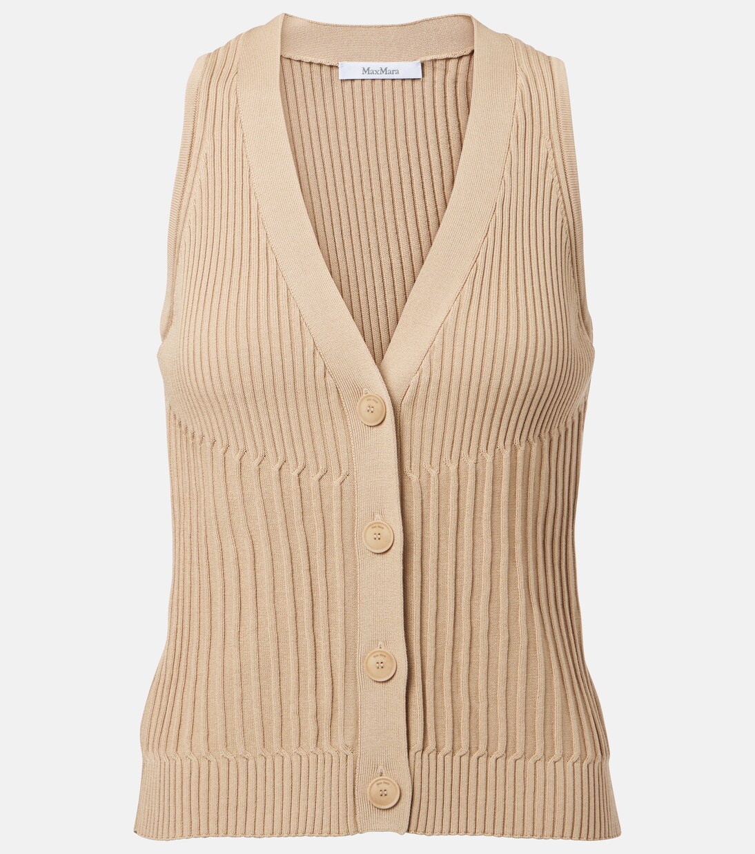 Bimba cotton-blend crêpe vest | Max Mara