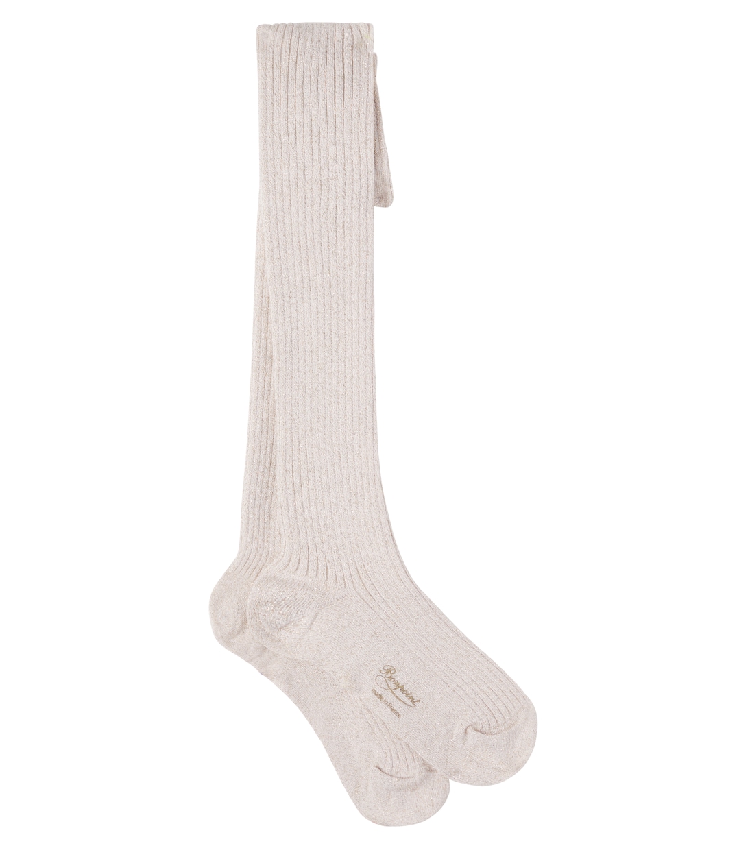 Cotton-blend lamé knee-high tights | Bonpoint