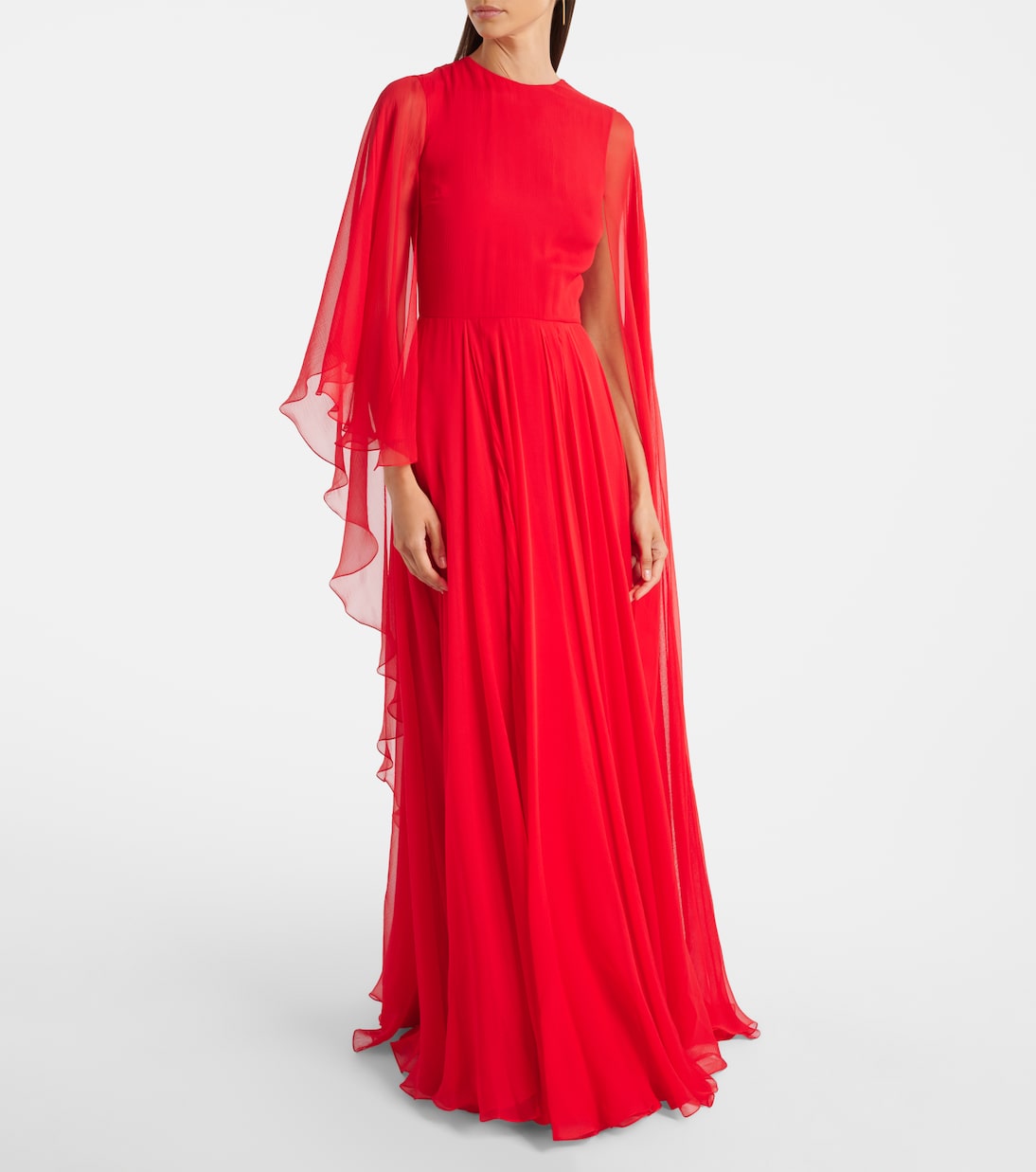 Caped draped silk chiffon gown | Givenchy