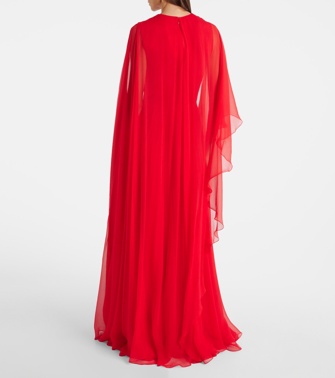 Caped draped silk chiffon gown | Givenchy