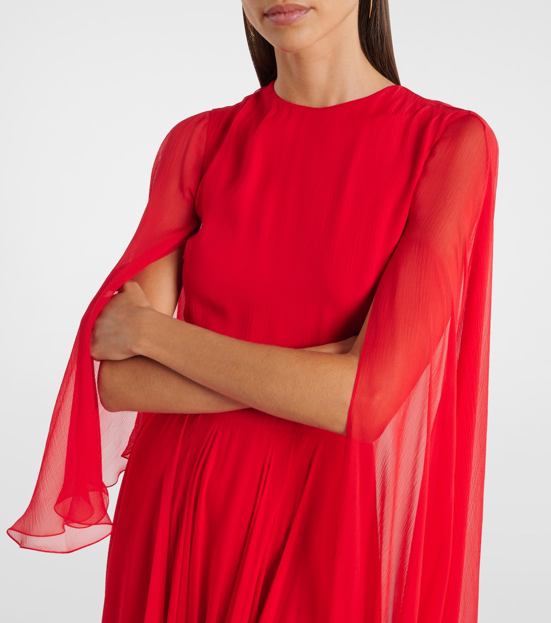Caped draped silk chiffon gown | Givenchy