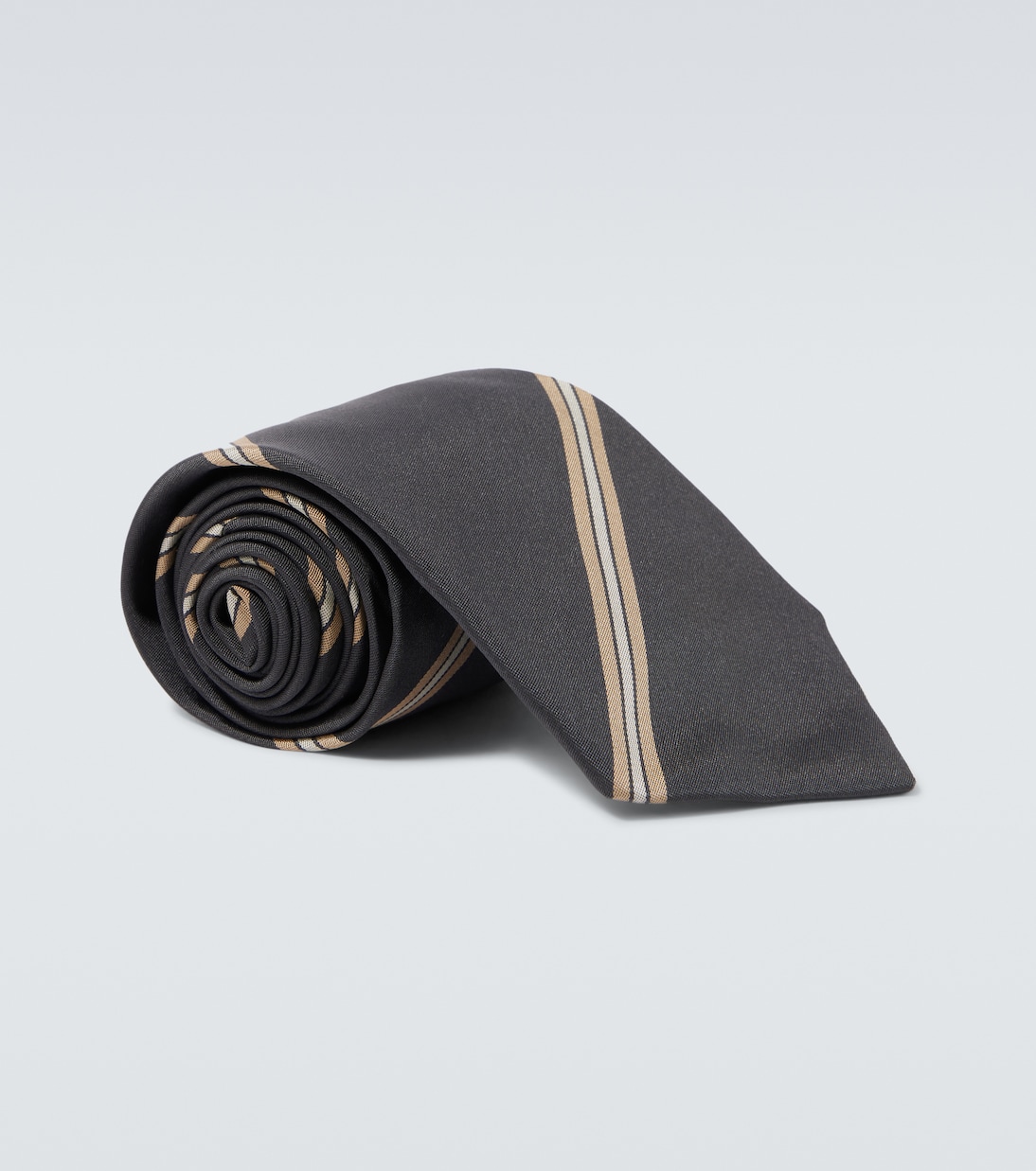 Corbata de seda a rayas | Brunello Cucinelli