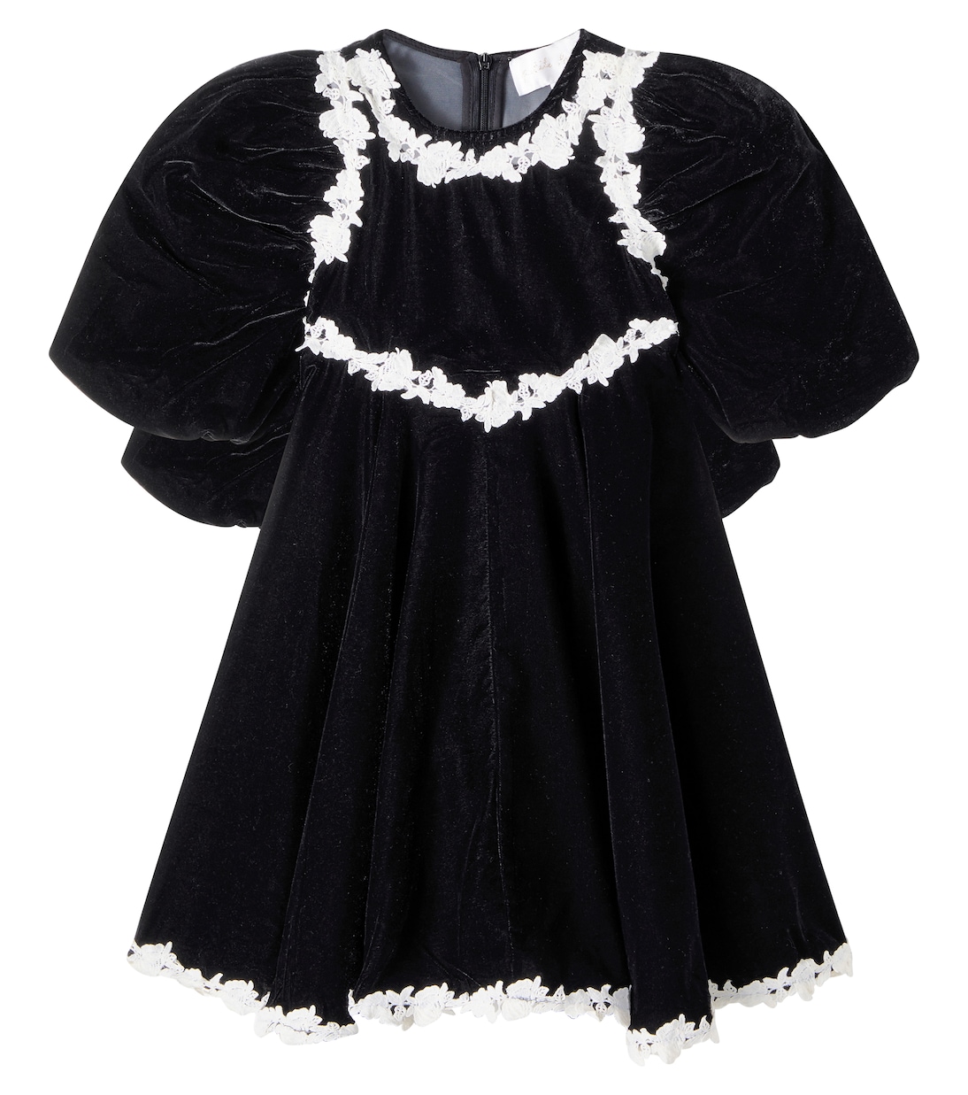 Lace-trimmed velvet dress | Petite Amalie  