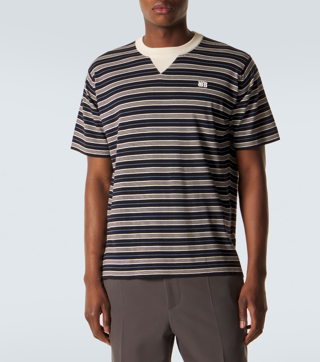Song striped wool and cotton T-shirt | Wales Bonner