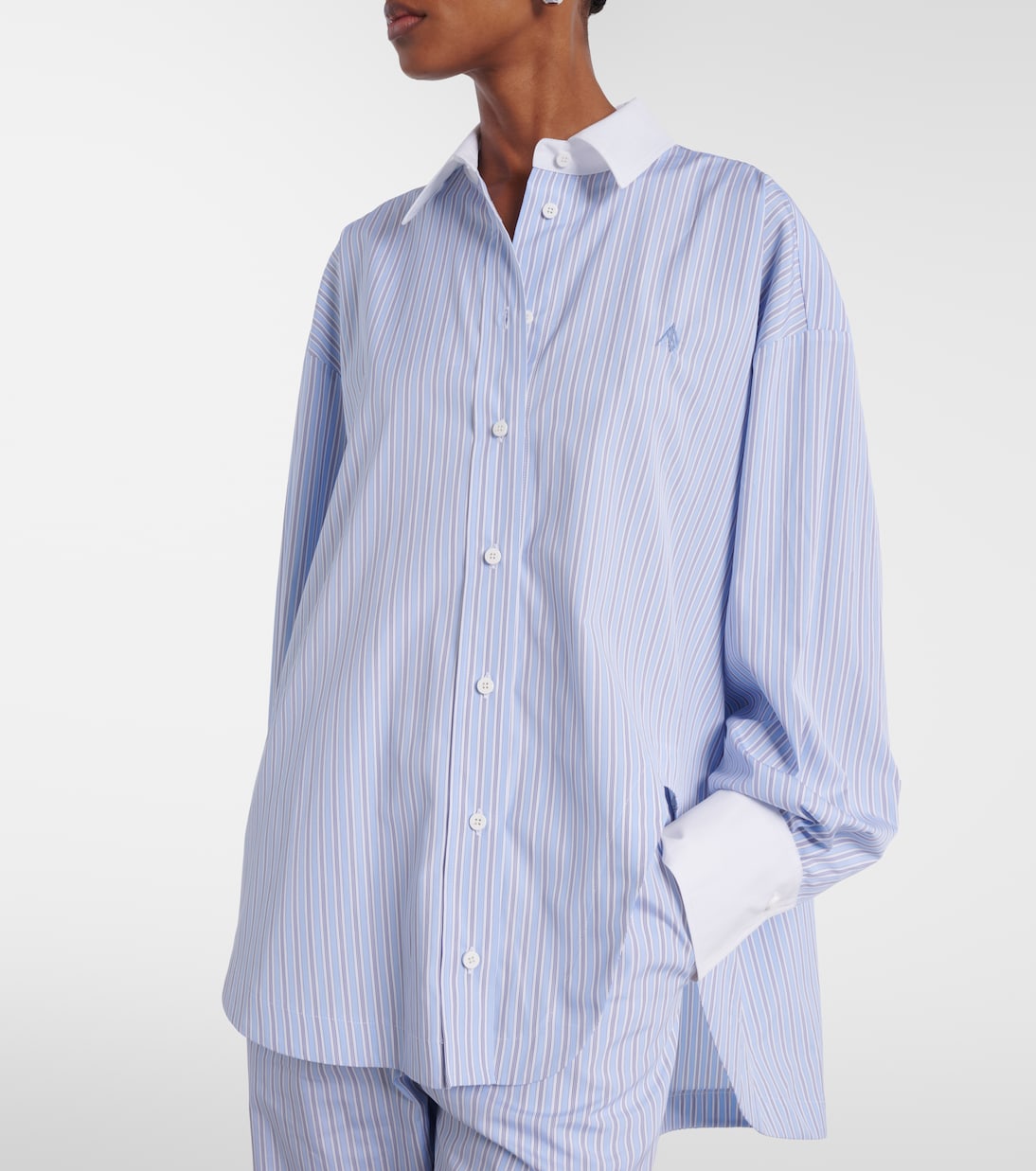 Camisa asimétrica oversized de popelín de algodón  | The Attico