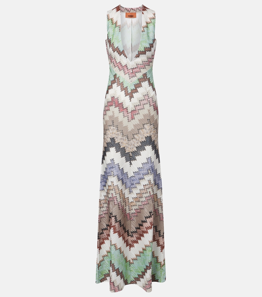 Zigzag lamé maxi dress | Missoni