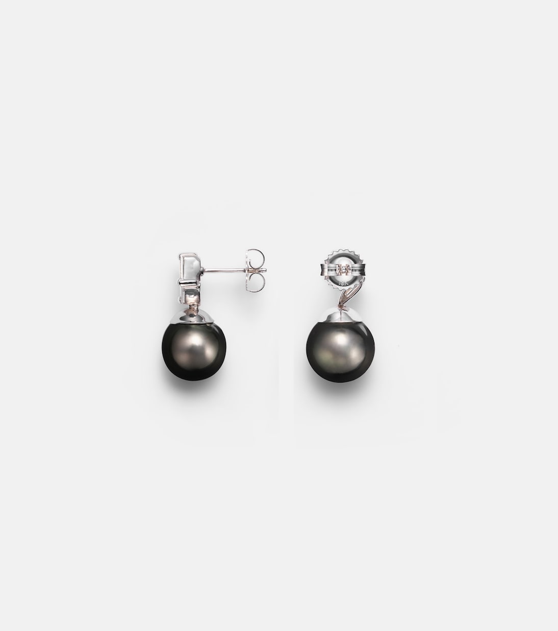 18kt white gold earrings with diamonds and pearls | Suzanne Kalan
