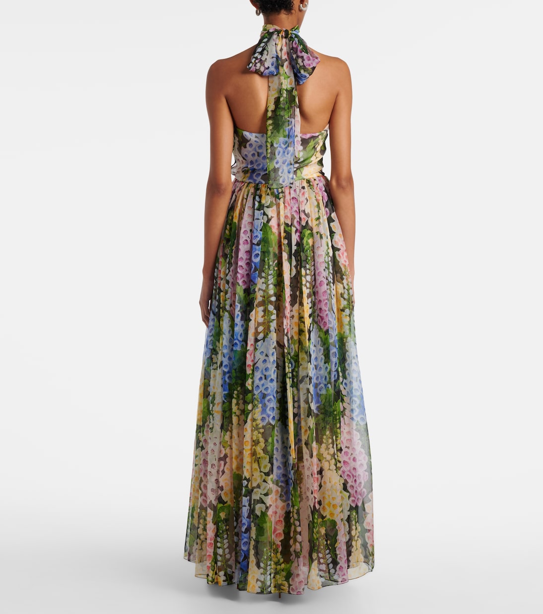 Floral gathered silk chiffon gown | Oscar de la Renta