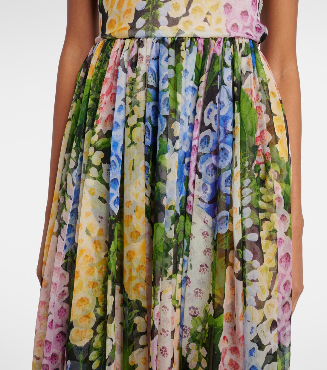 Floral gathered silk chiffon gown | Oscar de la Renta