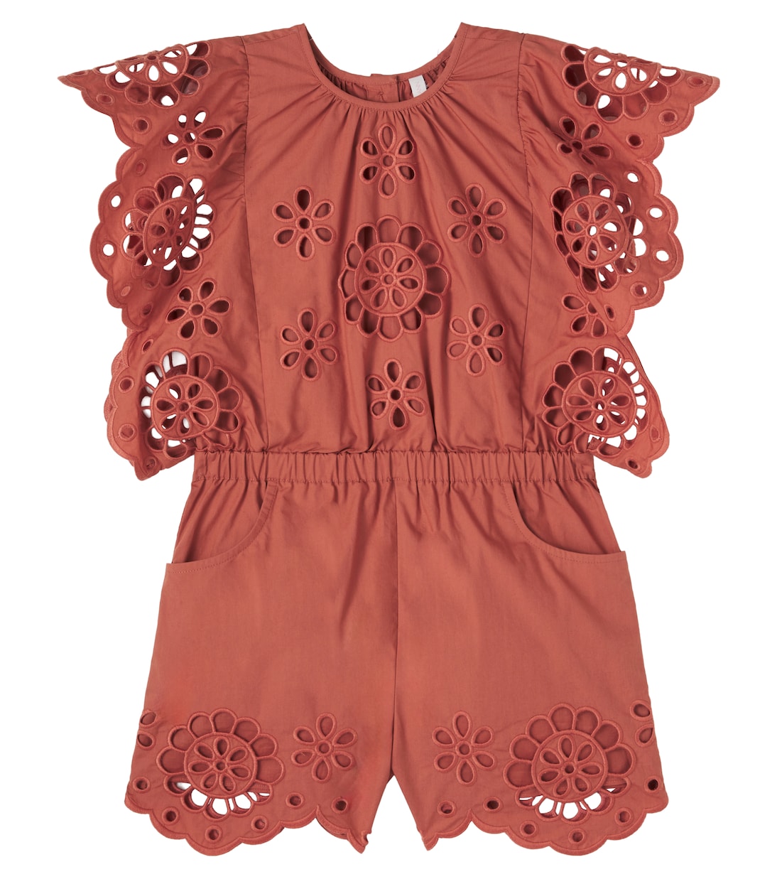 Awaken embroidered scalloped cotton playsuit | Zimmermann Kids
