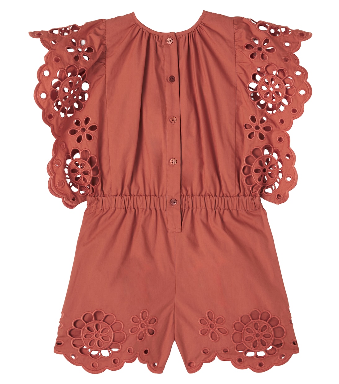 Awaken embroidered scalloped cotton playsuit | Zimmermann Kids