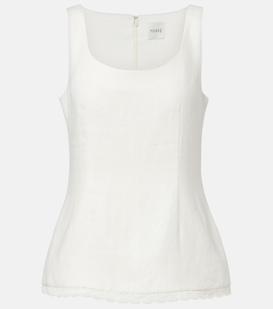 Effi scalloped linen tank top | Posse