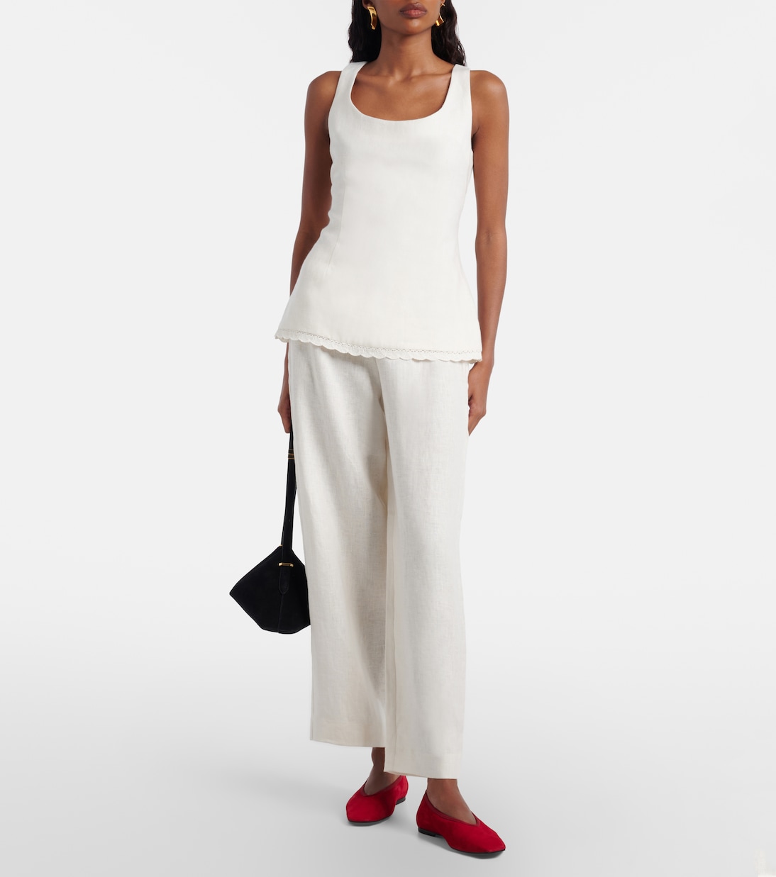 Effi scalloped linen tank top | Posse