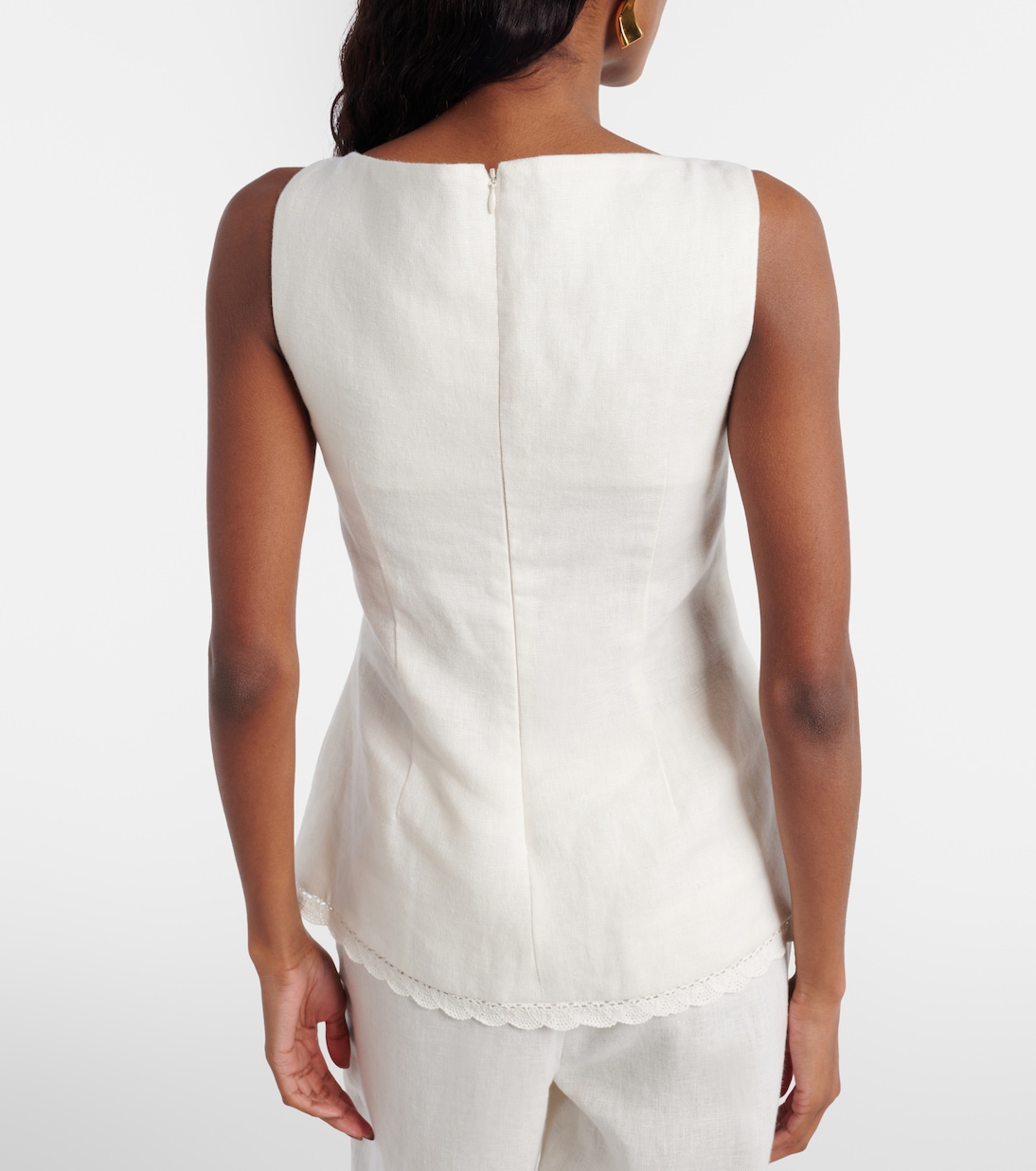 Effi scalloped linen tank top | Posse
