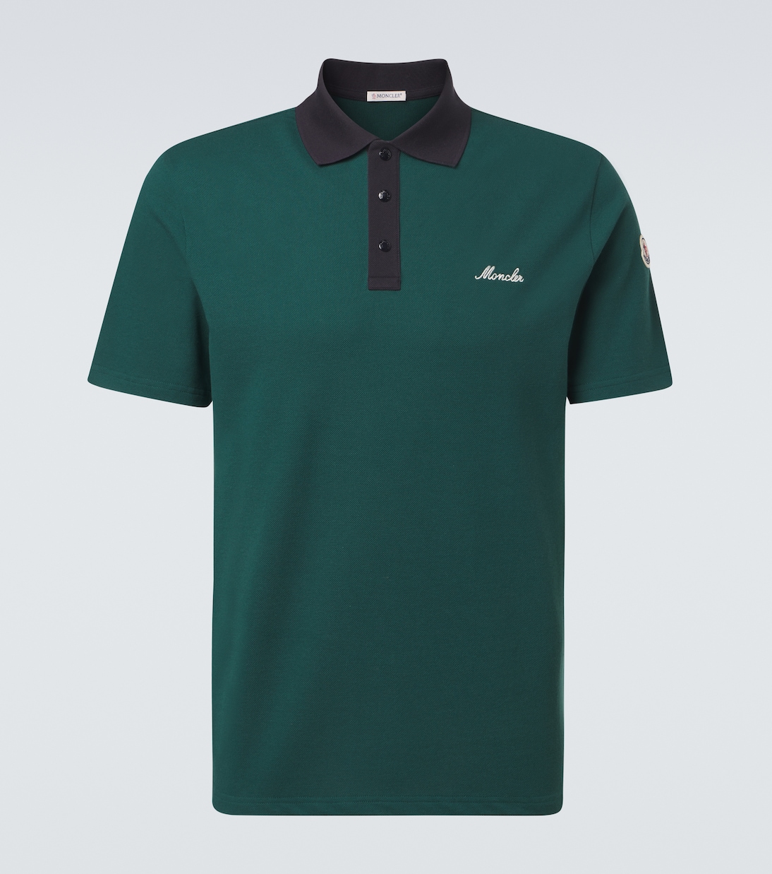 Embroidered cotton piqué polo shirt | Moncler