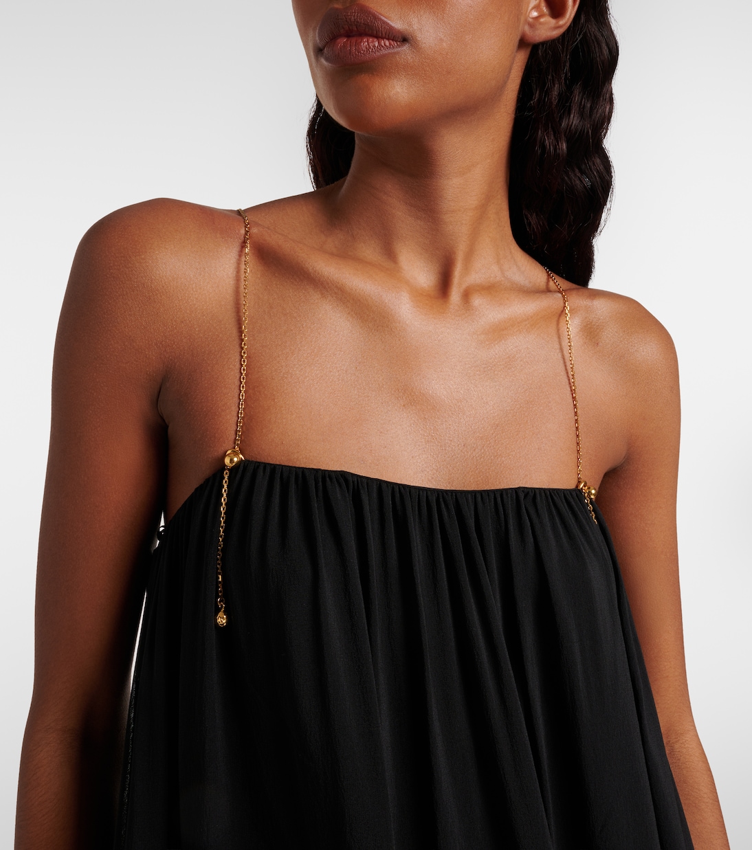 Embellished open-back silk georgette maxi dress | Chloé