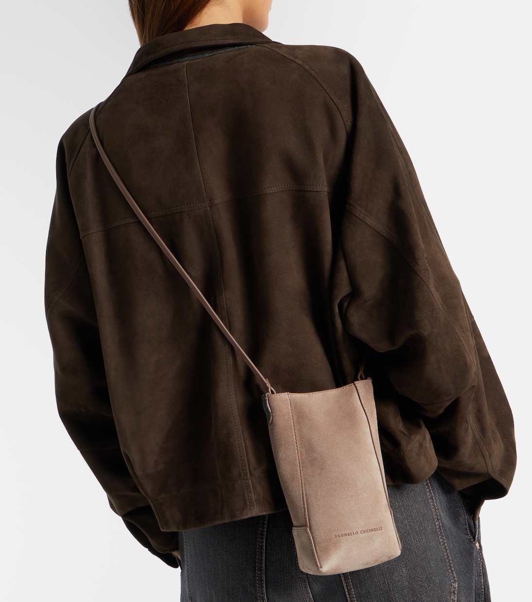 Monili suede shoulder bag | Brunello Cucinelli