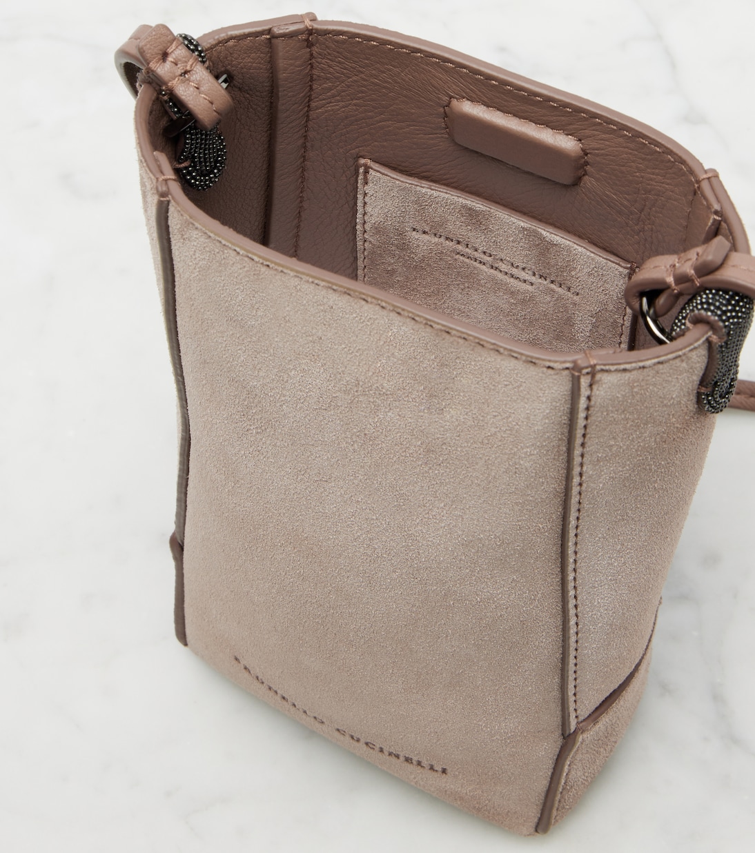 Monili suede shoulder bag | Brunello Cucinelli
