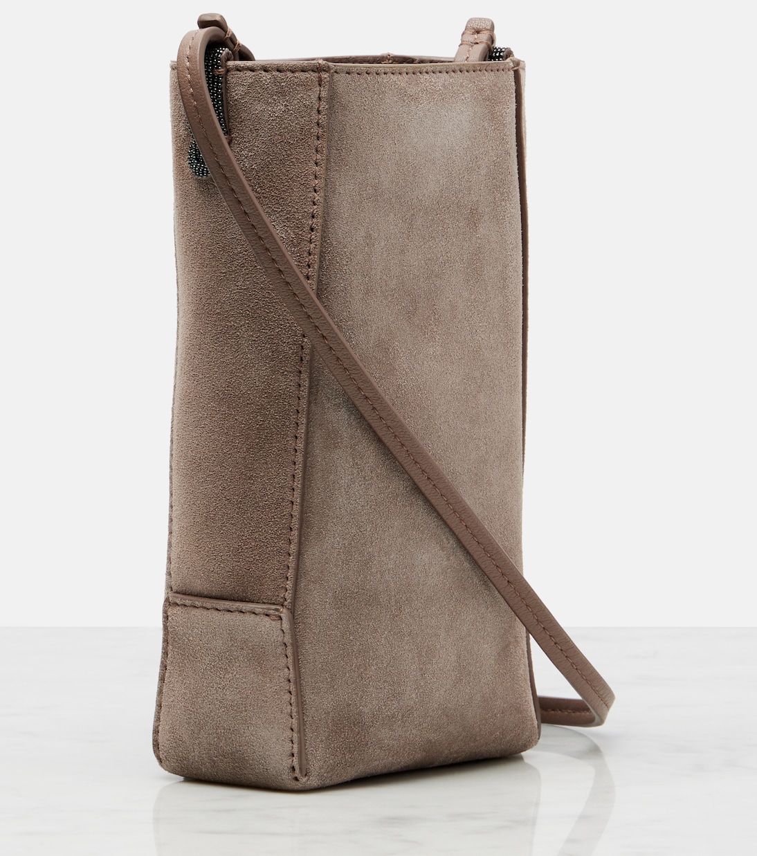 Monili suede shoulder bag | Brunello Cucinelli