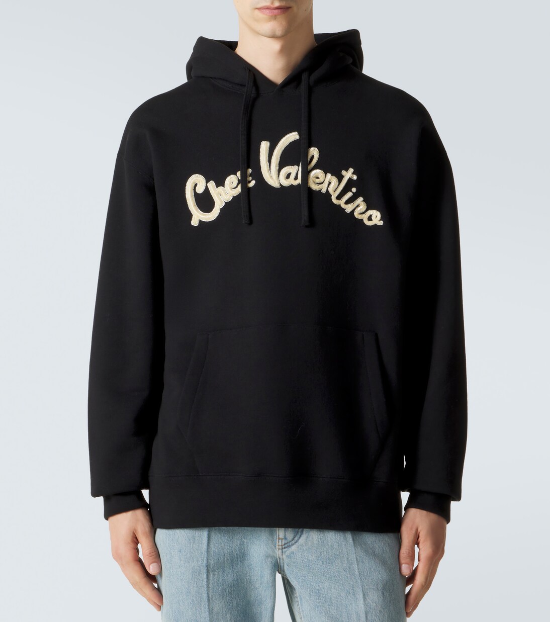 Chez Valentino cotton jersey hoodie | Valentino