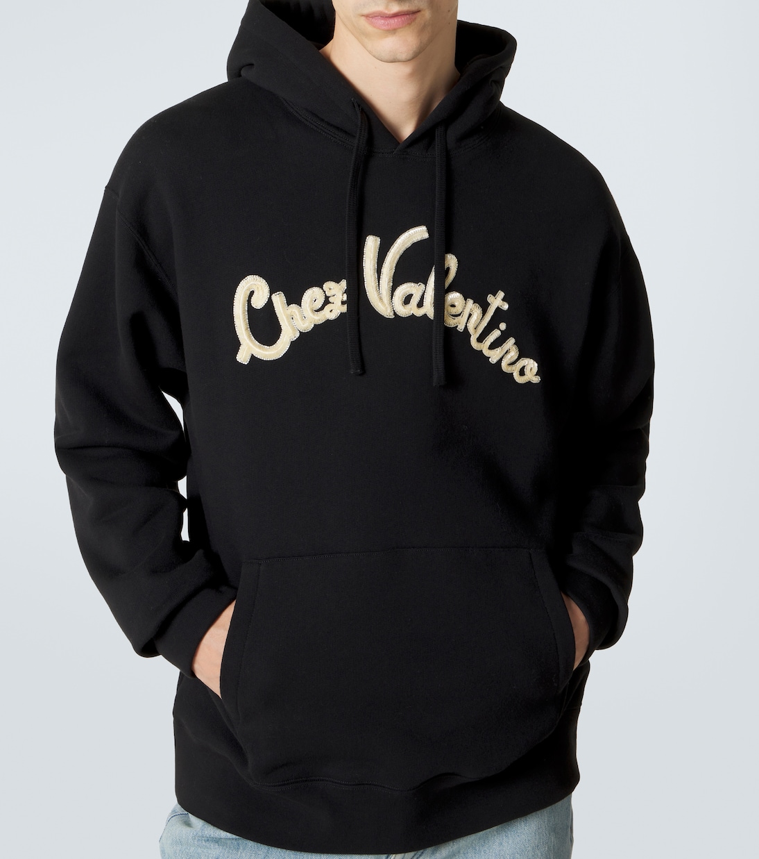 Chez Valentino cotton jersey hoodie | Valentino