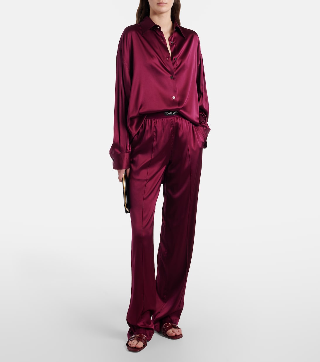 Julianne croc-effect leather slides | Tom Ford