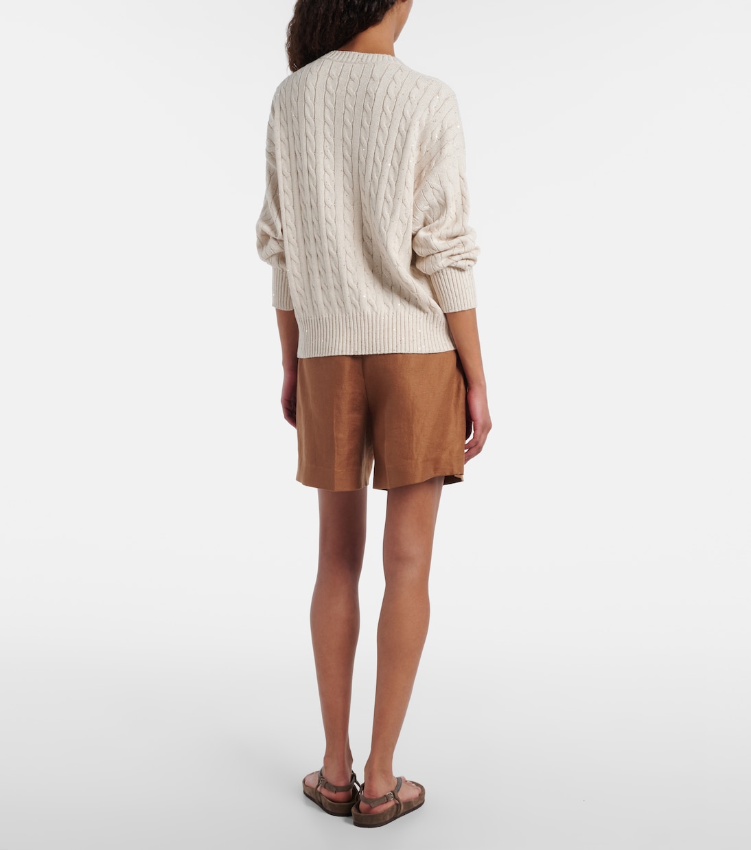 Bermudas de lino de tiro medio | Brunello Cucinelli