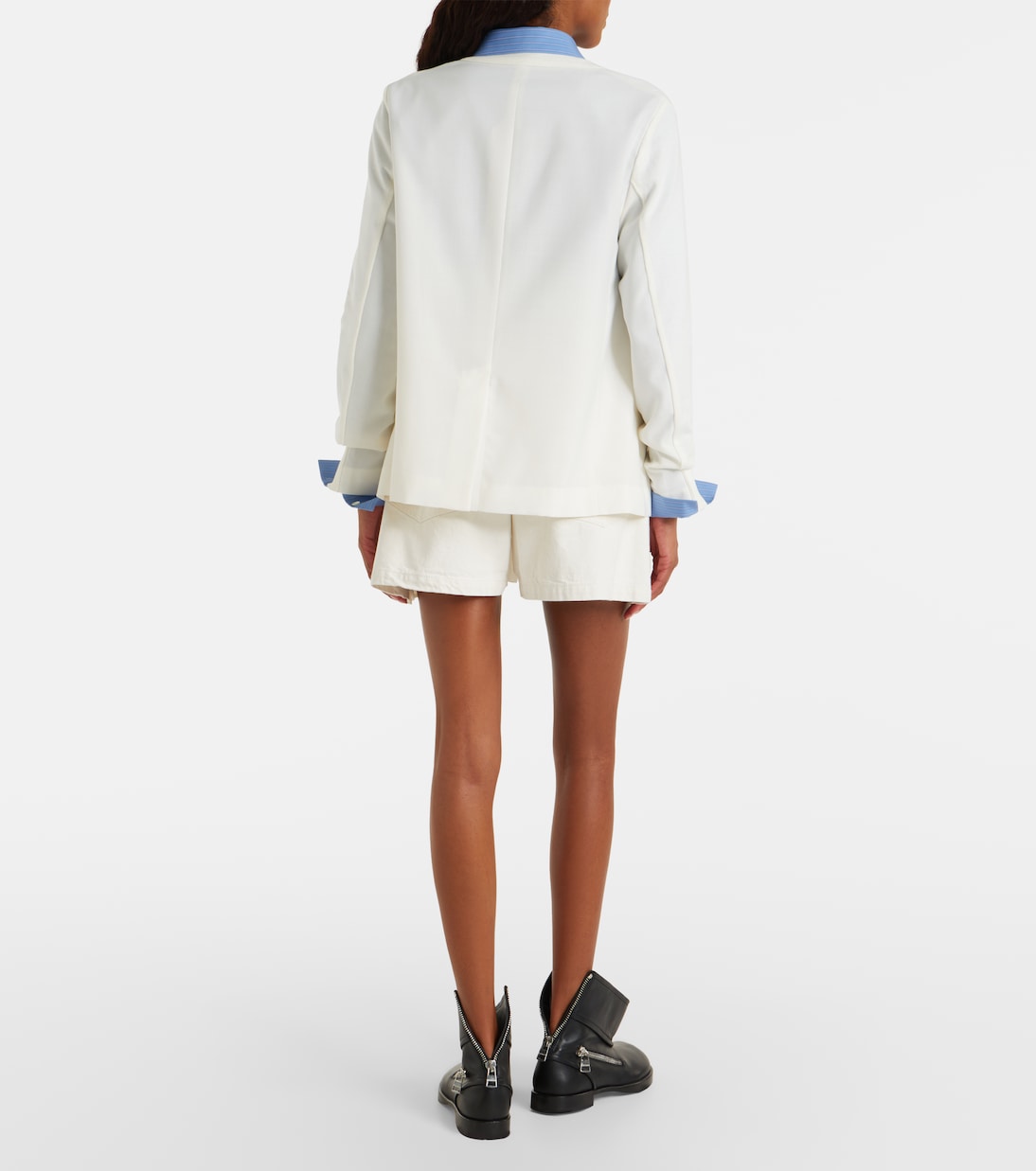Paneled denim shorts | Sacai