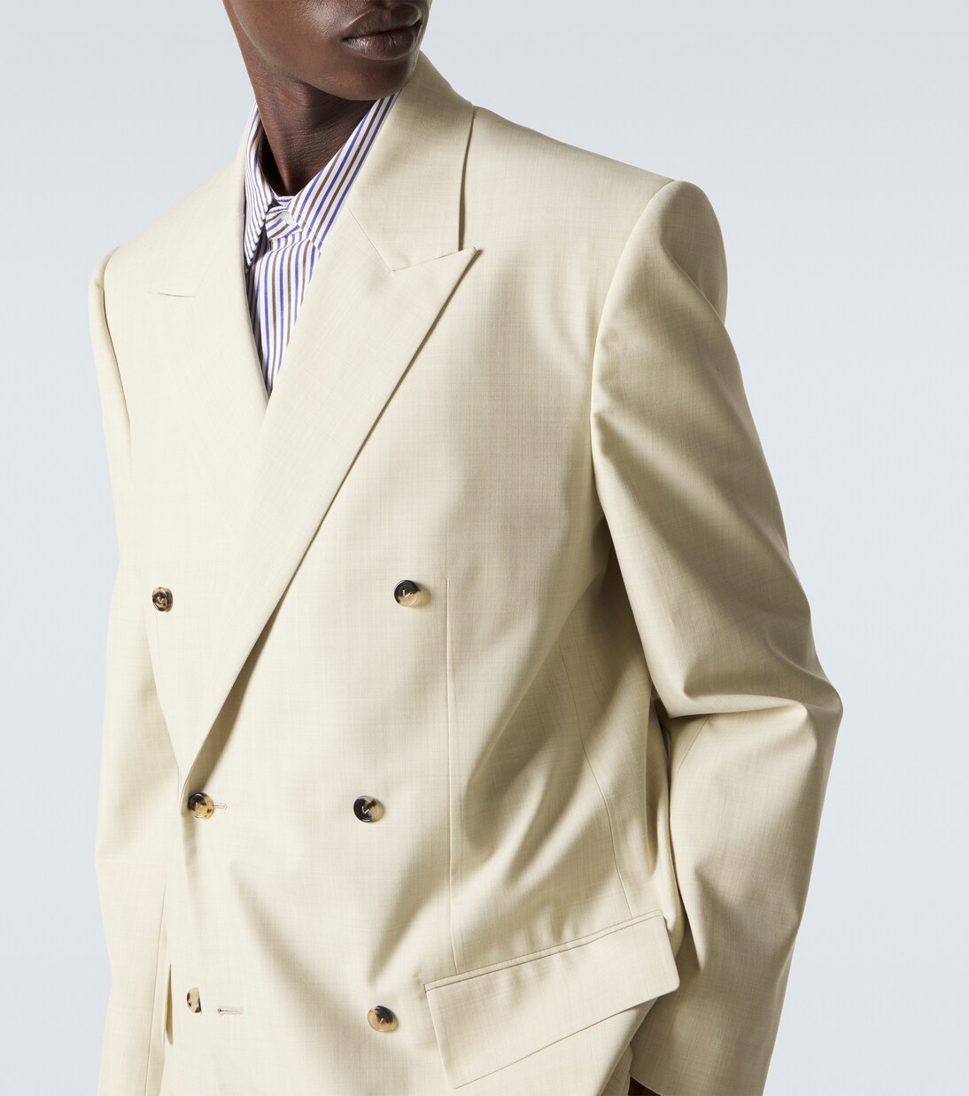 Chaqueta de traje de gabardina de lana y algodón | Bottega Veneta