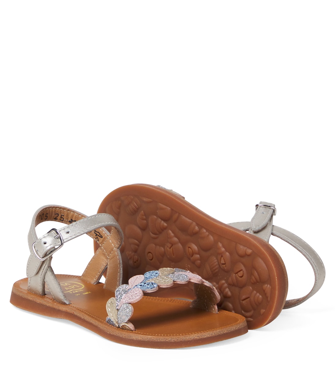 Plagette Ferns embellished leather sandals | Pom d'Api