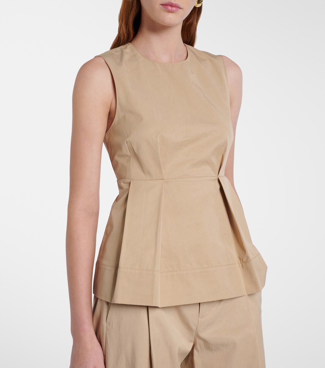 Pleated peplum top | Vince