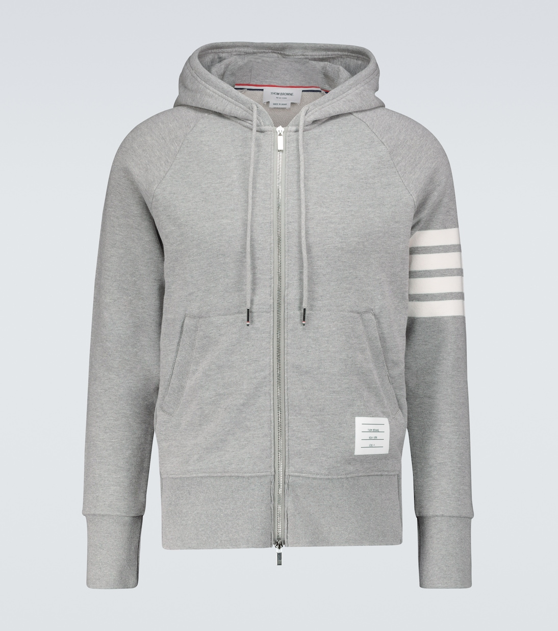 Zipped 4-Bar hooded sweatshirt | Thom Browne
