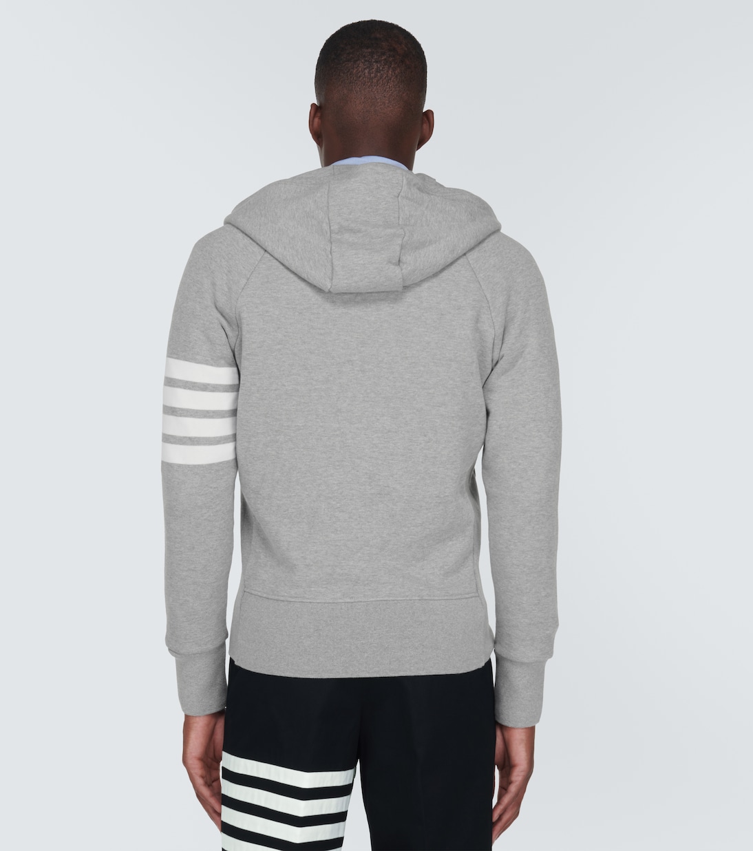 Zipped 4-Bar hooded sweatshirt | Thom Browne
