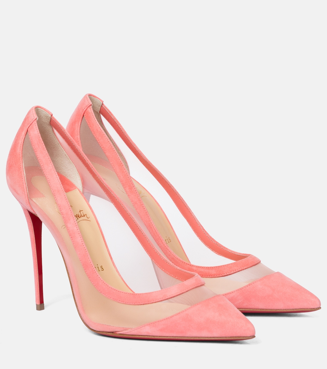Galativi 100 suede-trimmed mesh pumps | Christian Louboutin