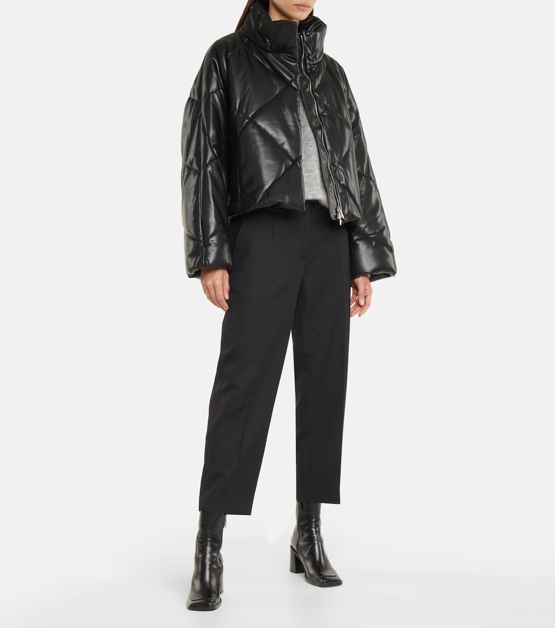 Wattierte Jacke Aina aus Lederimitat | Stand Studio