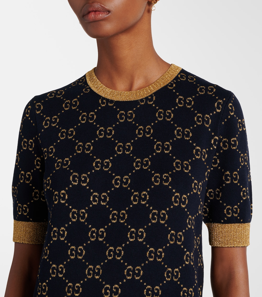 Top de lamé en mezcla de algodón | Gucci