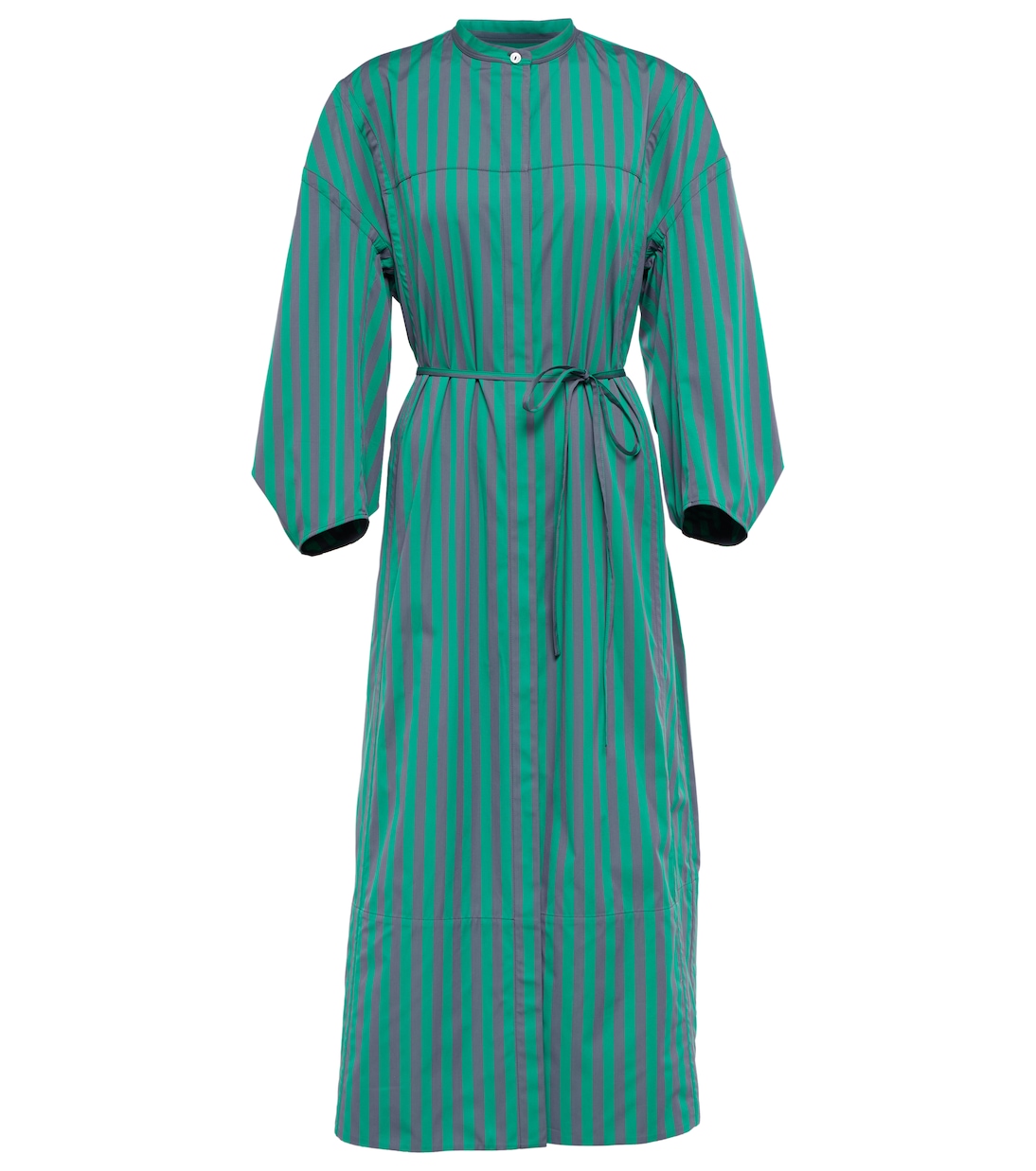 Robe midi rayée en coton | Jil Sander
