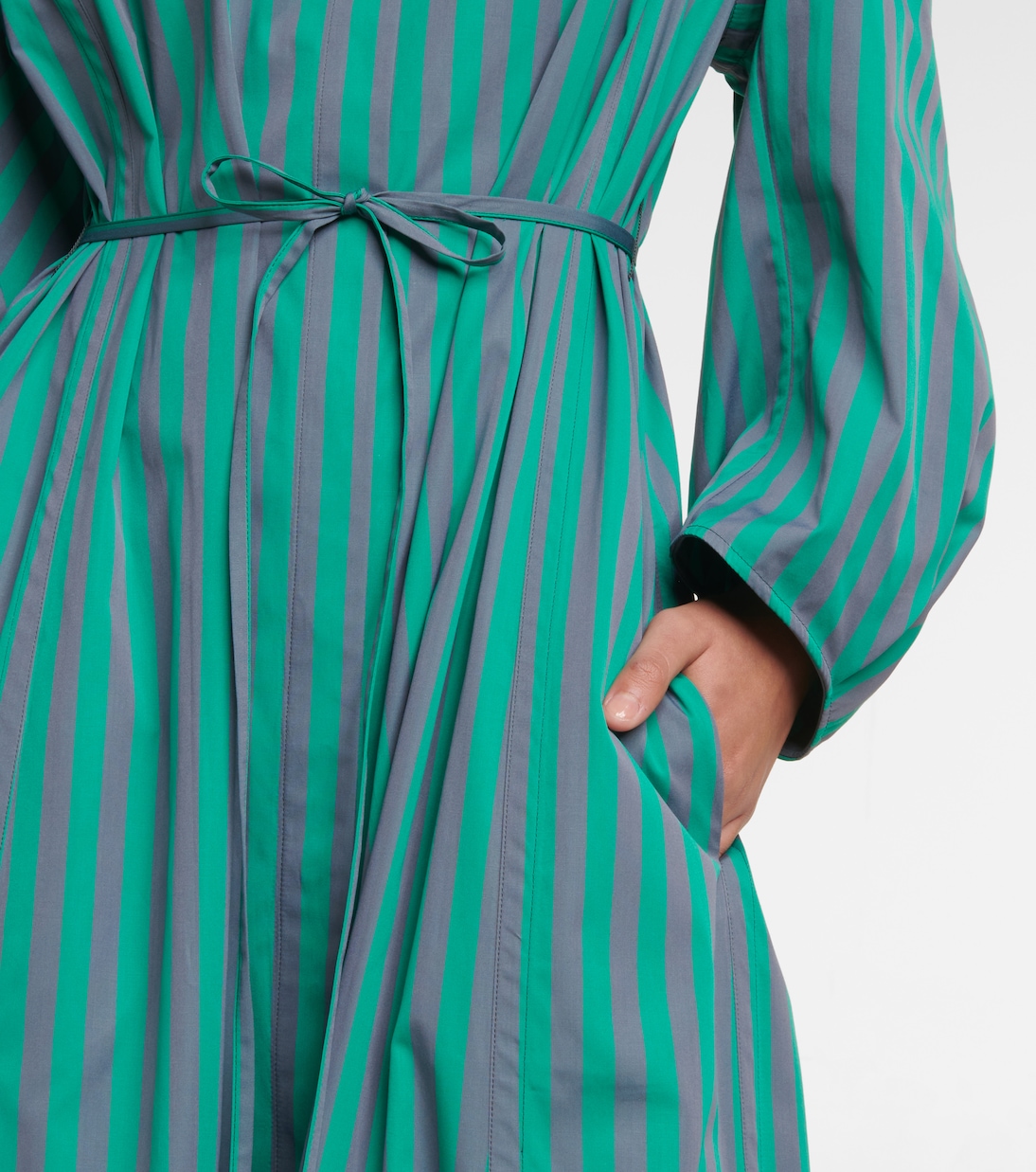 Robe midi rayée en coton | Jil Sander