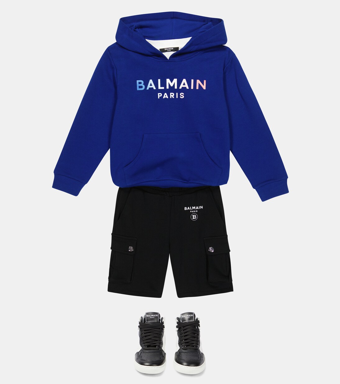 Logo cotton hoodie | Balmain Kids